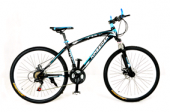 Велосипед OMAKS OM-004-26BLB черный/бирюза (колеса 26"; муж;  рама-20", 21 скорость)